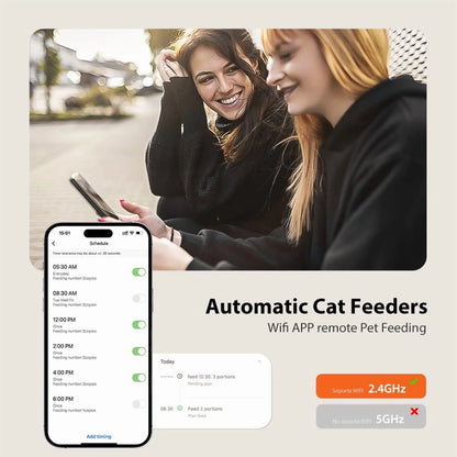 4L WIFI Automatic Cat Feeder Smart Pet Feeder Cat Food Dispenser with App Remote Control