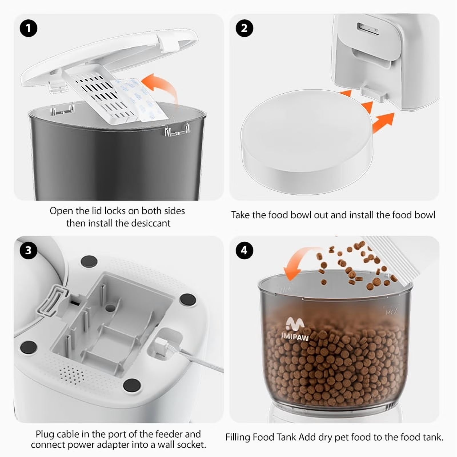 4L WIFI Automatic Cat Feeder Smart Pet Feeder Cat Food Dispenser with App Remote Control