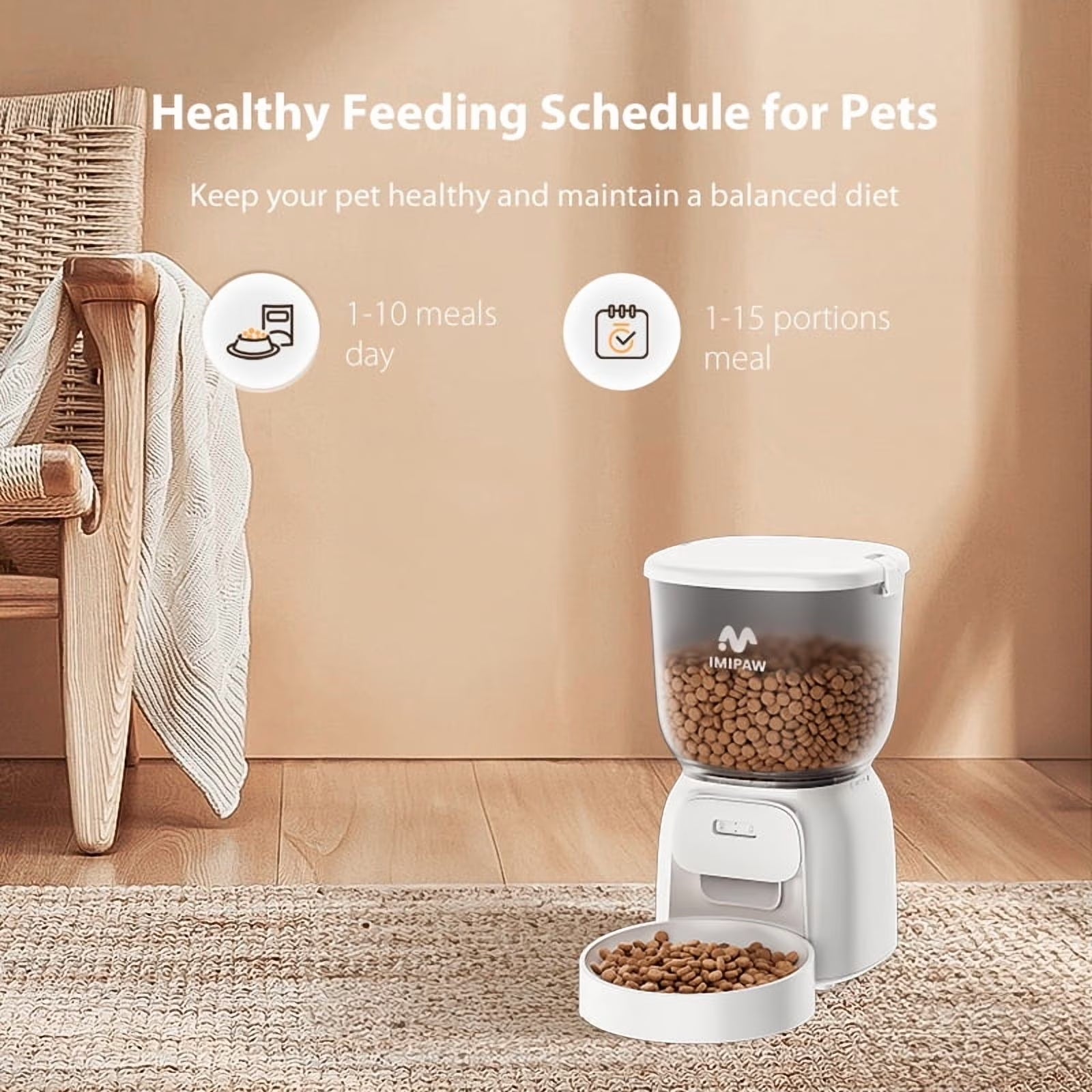 4L WIFI Automatic Cat Feeder Smart Pet Feeder Cat Food Dispenser with App Remote Control