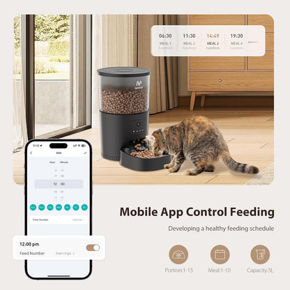 Automatic Cat Feeder with Camera, 6-Pack Pet Food Desiccant Bags