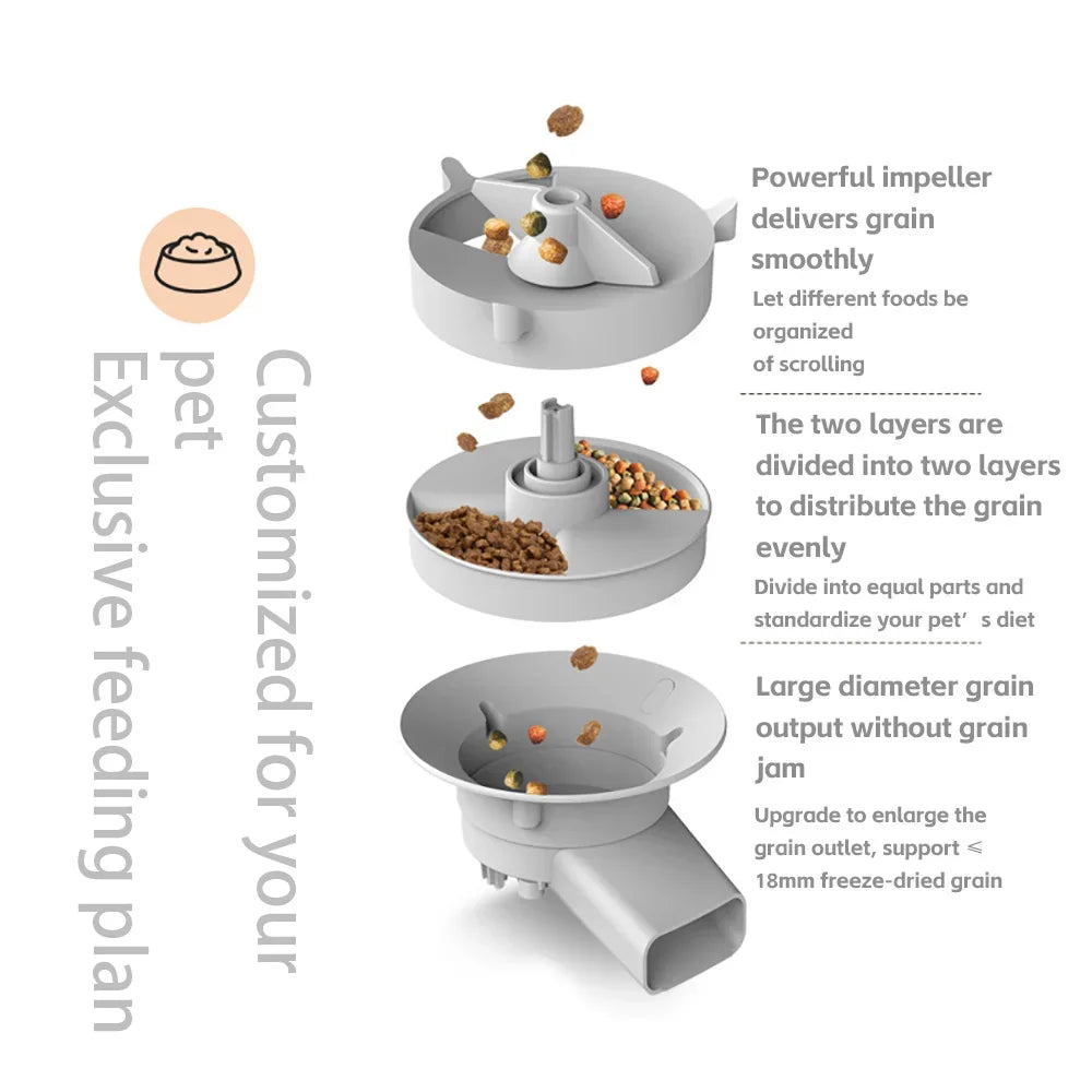 5L Pet Feeder with Camera Automatic Cat Feeder Smart Dog Food Dispenser Wifi Timing Quantitative Stainless Steel Feeding Bowl
